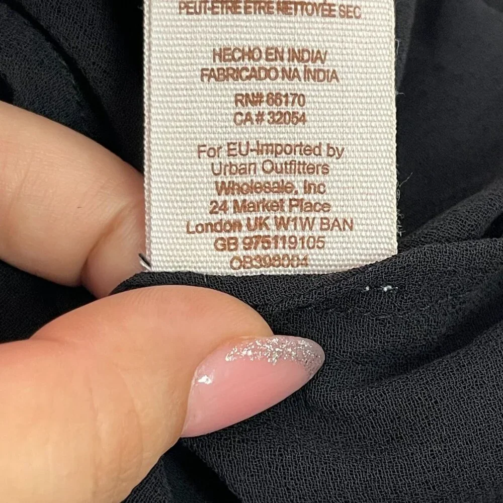 Free People Women's Black Sheer V-Neck Tank Top Size Large - Picture 7 of 12